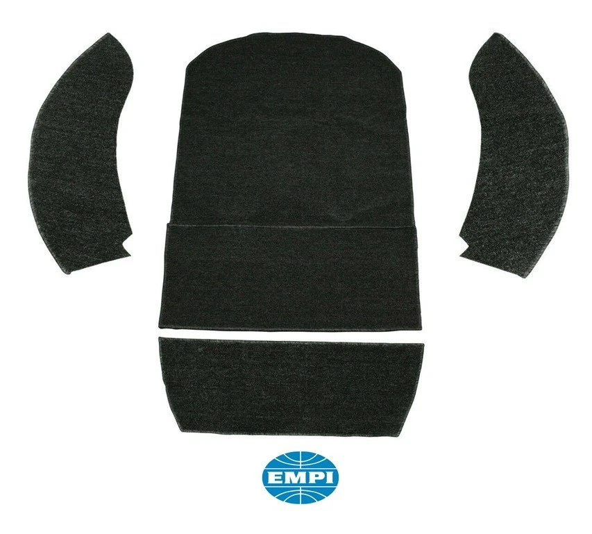 Kit de alfombra de pozo trasero convertible VW Super Beetle 1973-79, 4 piezas negro Empi 3998 Foto 1 de 1