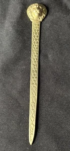 Vintage Brass Lions Head Letter Opener 7 3/4” - Picture 1 of 9