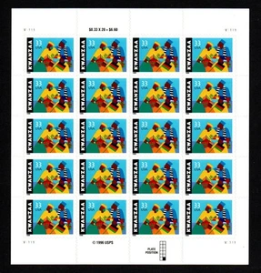 U.S. #3368 MNH, KWANZAA HOLIDAY SHEET, $6.60 (1999) - Picture 1 of 2
