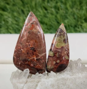 Butterfly Jasper Cabochon Red Color Oval Stone Loose Gem For Pendant 73.40 Cts - Picture 1 of 16
