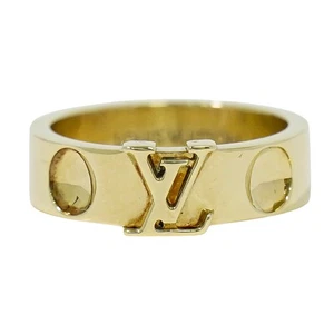 Louis Vuitton Berg Amplant LV Au 750 Yellow Gold Ring #48 US8 5.5g - Picture 1 of 9