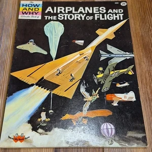 Vintage 60's How And Why Wonder Book - Airplanes And The Story Of Flight - Imagen 1 de 3
