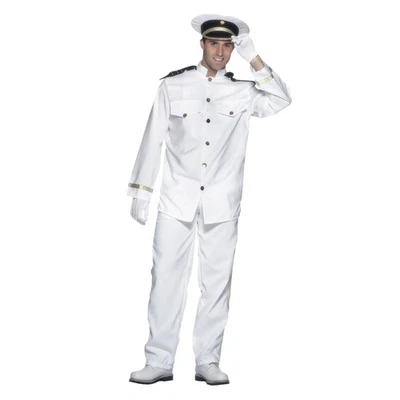 Disfraz Blanco Naval Adulto Mediano Foto 1 de 4