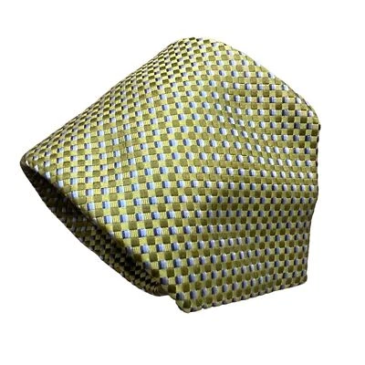 Corbata Condesa Mara 100% Seda Azul Verde Cuadros Hecha a Mano 4" x 59" Foto 1 de 4