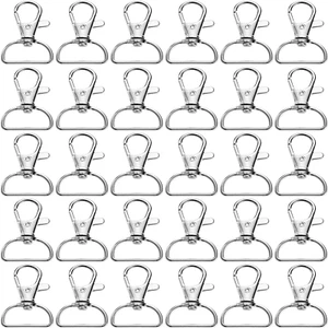 Swivel Clasp Swivel Snap Hooks Trigger Clips 1 Inch D Rings Metal Lobster Claw C - Picture 1 of 7