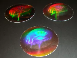 1989 Upper Deck Baseball Vintage NY Hologram Sticker New York Yankees (x3) - Picture 1 of 1