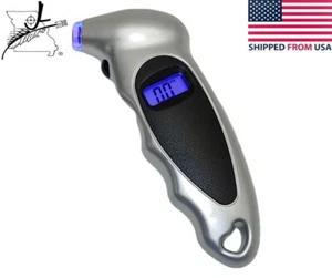 Digital Tire Inflation Gauge Lighted LCD Display & Tip 0-150 PSI Silver KGF KPA - Picture 1 of 6