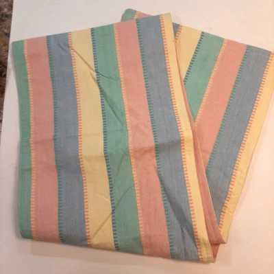 TABLE RUNNER 13x72 marca FIESTA vermelho amarelo verde azul listrado Homer Laughlin - Imagem 1 de 3