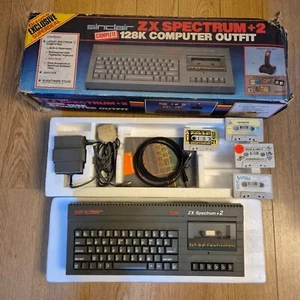 Sinclair ZX Spectrum Plus +2 Refurbished Computer 128K Dixons Box Bundle Tested - Photo 1/16