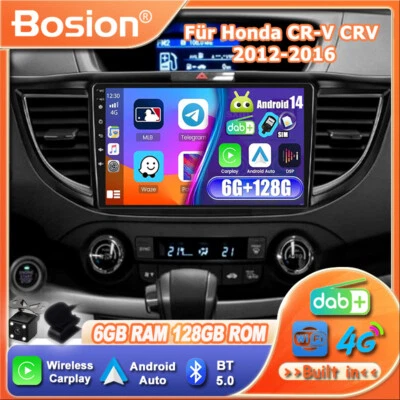 Android 14 Autoradio FÜR Honda CR-V CRV 2012-2016 CarPlay GPS Navi DAB+HDMI QLED - Bild 1 von 4