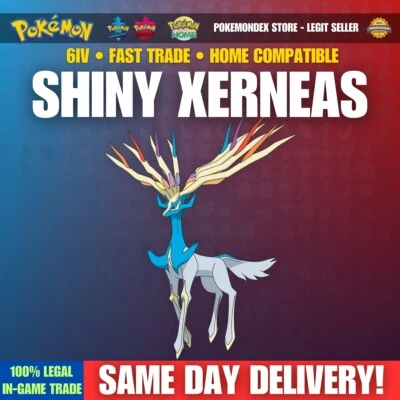 Pokemon Sword And Shield | ✨ SHINY XERNEAS ✨6IV MAX EVs • BATTLE READY ✨ - Image 1 of 2