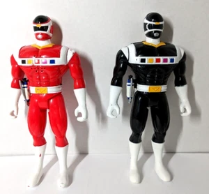 Power Rangers Walkie Talkie Set 9" Figurine 1998 Rangers Rosso e Nero - Foto 1 di 5