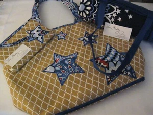 VERA BRADLEY FIREWORK Medallion Large STRAW TOTE Wristlet TOWEL BLANKET COSMETIC - Picture 1 of 9