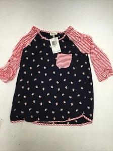 Monteau Girls' Round neck L/S T-Shirt, Multi, Size Sm 7/8 - Picture 1 of 2