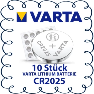 Varta CR2025 Lithium Knopfzelle Knopfbatterie 10er Pack 10 Stück - Bild 1 von 3