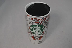 Starbucks Kaffeebecher Becher Holiday Christmas 2017 Keramik 12 Oz Travel mit Deckel - Bild 1 von 6