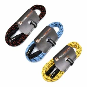 Premium Tweed Stecker auf Buchse Gold XLR Mikro bleigeflochtenes ausgewogenes Mikrofonkabel - Bild 1 von 16