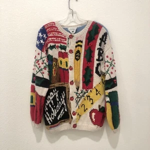 Cárdigan Vintage 1993 The Eagle's Eye Alexandra Bartlett School Days Multi Talla L - Imagen 1 de 11