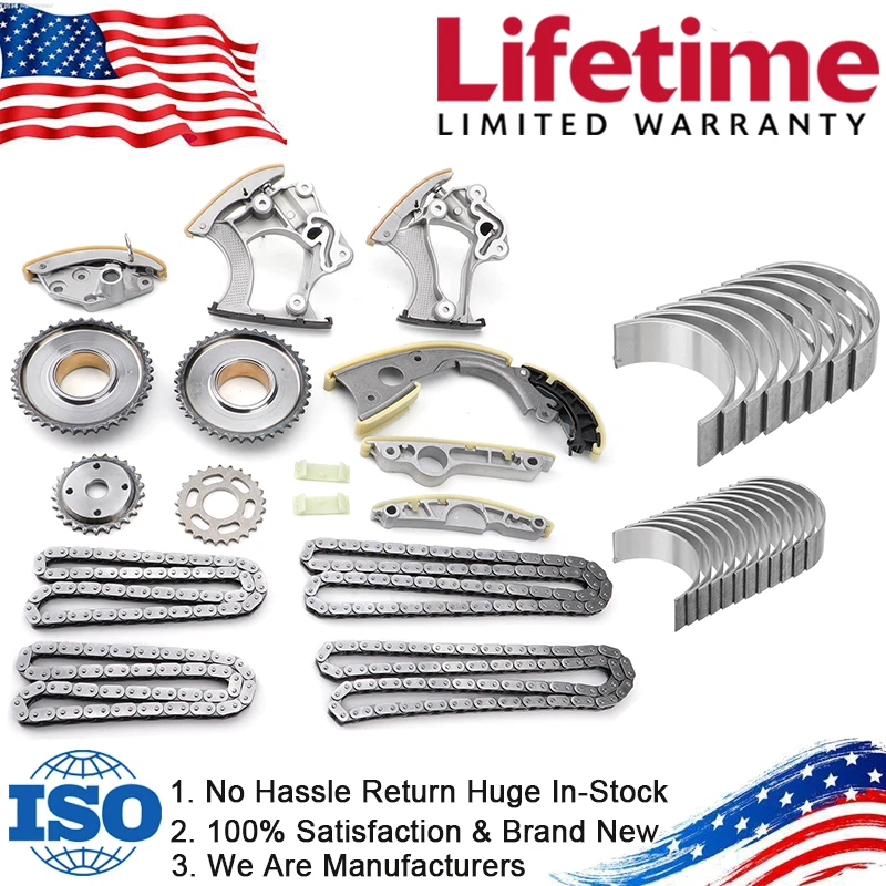 Timing Chain w/ Gears & Main & Rod Bearings Kit For Audi A6 Q7 VW 3.0T 2012-2016 - Image 1 of 4