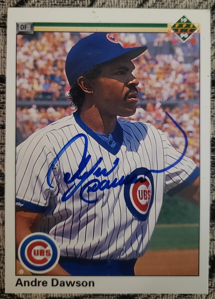 Andre Dawson Hall of Fame Chicago Cubs Autographed 1990 Upper Deck Baseball Card - Image 1 of 2