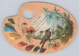 Victorian Trade Card Paint Palette A.T. Williams Gents' Shoes Trenton New Jersey - Picture 1 of 2