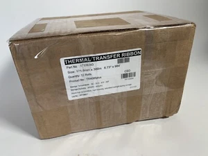 TR4085plus 12 Thermal Transfer Ribbons 171mm x 300m, 6.73" x 984’ Zebra Printer - Picture 1 of 5