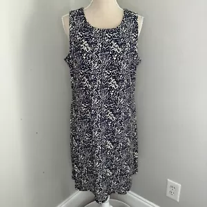 Jude Connally Kleid ärmellos dunkelblau & creme Stretch Jersey Schlangenprint XL - Bild 1 von 7