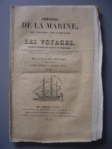 JOURNAL de la Marine des Colonies des Ports et des Voyages Numéro 7 de 1833 - Picture 1 of 3