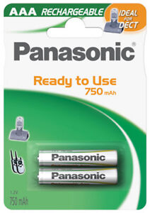 4 x Panasonic Akku AAA 750 mAh 1,2V P03P Ni-MH Micro für DECT Siemens Telefon 