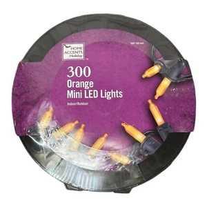 Home Accents Holiday 300 Orange LED Mini Halloween Lights Spool With Black Wire - Picture 1 of 4