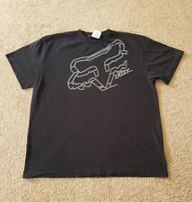 Vintage Y2K Fox Racing Size KXL (XL) Boys Classic Black Graphic T-Shirt Mens S