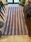 Purple Striped Pair  of Curtains used eyelet Style. Free Shipping
