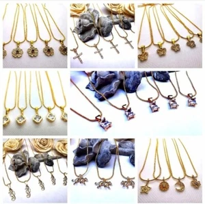 Restposten Halsketten 10 Stk 18 K Gold Pl. Anhänger Mix Großhandel 51 cm - Bild 1 von 3