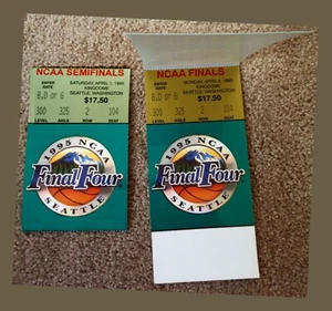 BIGLIETTO Stubs 1995 NCAA Uomo Final Four Semifinali e Finali con LIBRO Originale - Foto 1 di 4