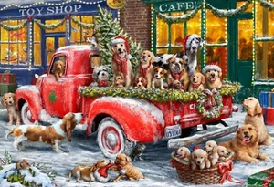 Vermont Christmas Company Canine Christmas 100 Piece Jigsaw Puzzle By Marcello C - Picture 1 of 2