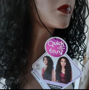 Curly Synthetic Halfwig Motowntress 26 Inches Wig 1b - Picture 1 of 3
