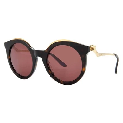 Cartier Panthere de Cartier Burgundy Phantos Ladies Sunglasses CT0118S 002 52 - Image 1 of 4