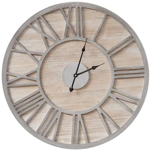 Madison Park Mason 23 1/2" Round Natural Wood Wall Clock - Bild 1 von 1