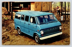 Crenshaw Motors Los Angeles CA c1970 Ford Blue Econoline Van VTG Postcard - Picture 1 of 2