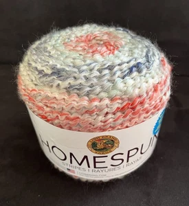 Lion Brand HOMESPUN STRIPES Garn GO TEAM #608 rot weiß blau, 6 Unzen - Bild 1 von 5