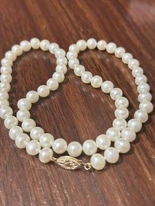 James Avery Cultured Pearl 18" Necklace 14k Gold Clasp - Picture 1 of 9