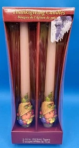 Vintage Set of Two AGC Guild House 10" Horn Of Plenty Thanksgiving Candles NEW! - Picture 1 of 3