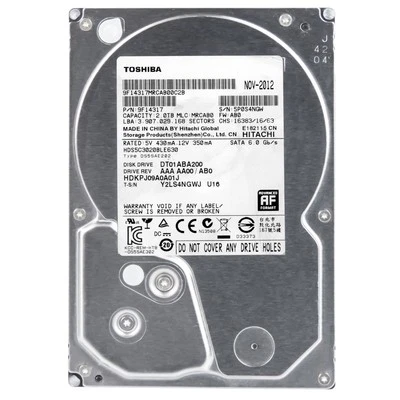 TOSHIBA 2TB 5.7K 32MB SATA III 3.5'' DT01ABA200 - Image 1 of 3