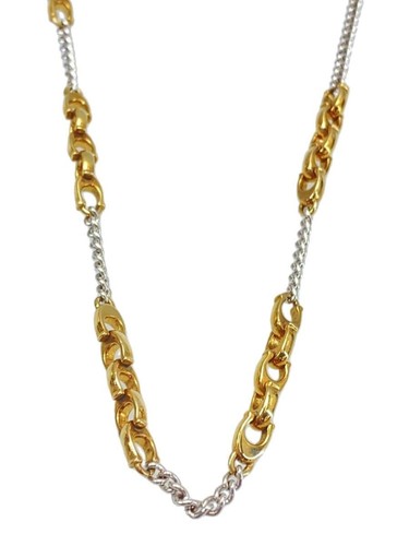 Collana COACH placcata argento oro topless donna logo inciso