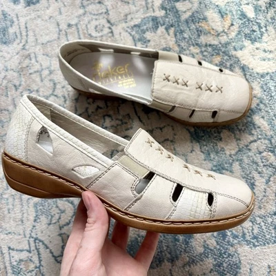 Zapatos Rieker Massa Crema Antiestrés EU 36 EE. UU. Talla 5 Cuero Estampado Reptil Comodidad Foto 1 de 4