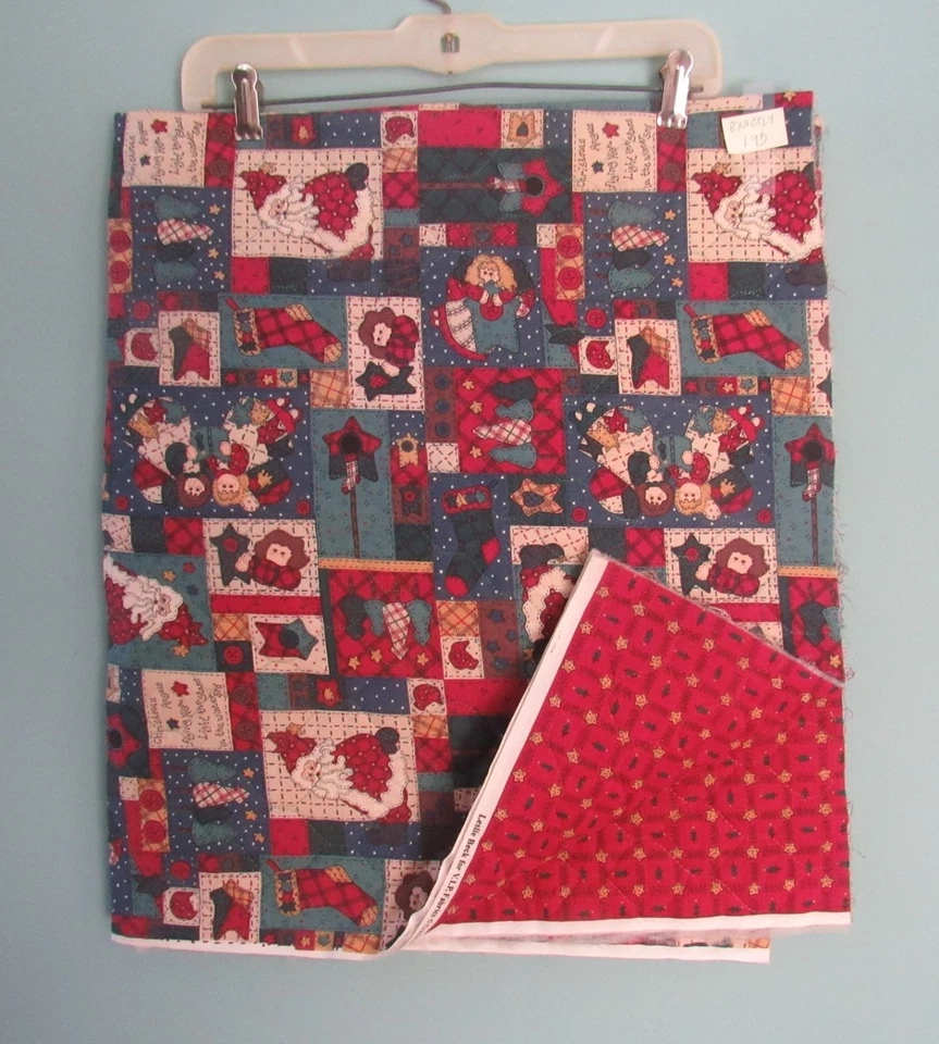 TECIDO DE ALGODÃO BORDÔ PRÉ-ACOLCHOADO DUPLA FACE NATAL EXATAMENTE 1 JARDA - Imagem 1 de 1