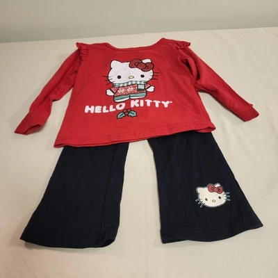 Súper lindo Hello Kitty conjunto de pijama/traje de vacaciones de dos piezas niño pequeño 24 meses Foto 1 de 4