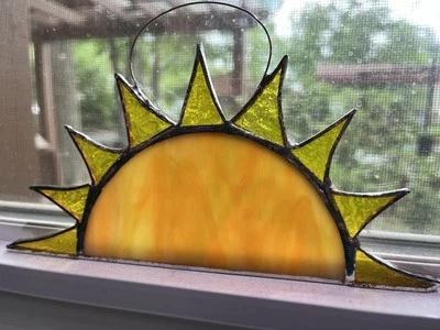 Витражи ручной работы с изображением восходящего солнца. Ручная работа в США. - Изображение 1 из 4