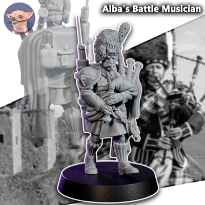 Funduk25 - Alba Battle Musician Bagpipe - Grimdark Crusade Alba Scottish Kingdom - Image 1 of 2