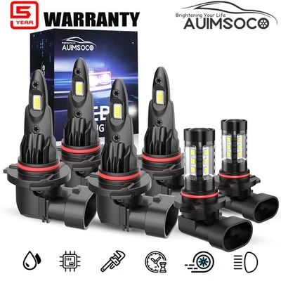 For Chevrolet Silverado 2500 HD 2003-2006 LED Headlight Bulbs + Fog Light Kit 6x Foto 1 de 4